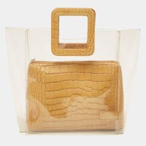 Staud Clear/Tan PVC Shirley Tote