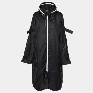 Adidas by Stella McCartney Black Nylon Logo Print Hooded Jacket S