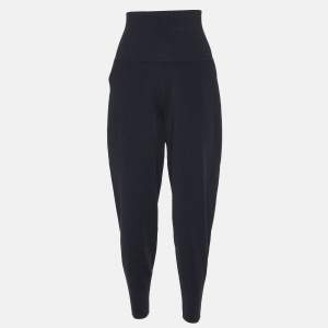Stella McCartney Black Jersey High Waist Tapered Pants M
