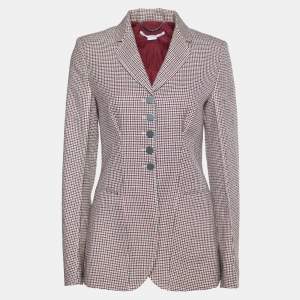 Stella McCartney Multicolor Houndstooth Wool Single Breasted Blazer S