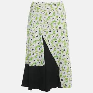 Pre Owned Stella McCartney Green Crepe Florentina Midi Skirt S
