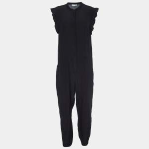 Stella McCartney Black Silk Ruffled Jumpsuit M