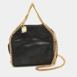 Stella McCartney Black Faux Suede Tiny Falabella Shoulder Bag