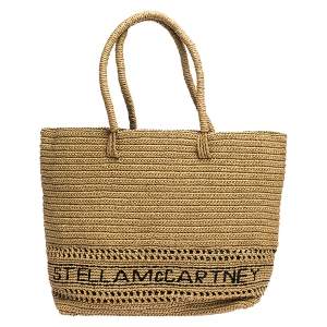 Stella McCartney Beige Raffia Logo Tote 
