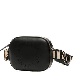 Stella McCartney Black Perforated Logo Leather Belt Bag
