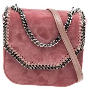 Pre Owned Stella McCartney Pink Velvet Falabella Box Shoulder Bag
