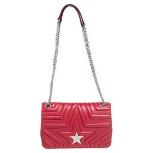Pre Owned Stella McCartney Red Faux Leather Stella Star Crossbody Bag