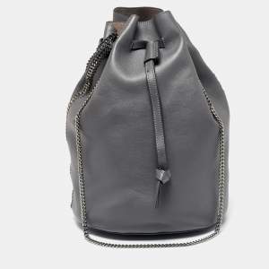 Pre Owned Stella McCartney Grey Faux Leather Falabella Bucket Bag