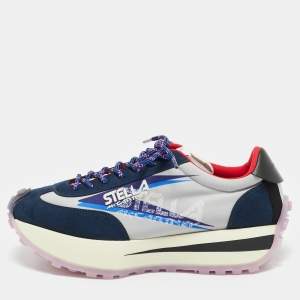 Stella McCartney Navy Blue/Grey Mesh and Fabric Reclypse Sneakers Size 41