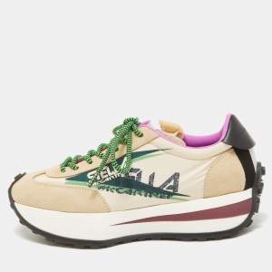 Stella McCartney Beige Suede and Mesh Polyester Reclypse  Low Top Sneakers Size 38