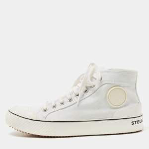 Pre Owned Stella McCartney White Canvas High Top Sneakers Size 40