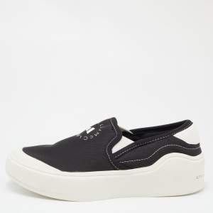 Pre Owned Stella McCartney x Adidas Black Canvas Logo Slip on Sneakers Size 40.5