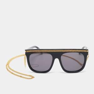 Stella McCartney Black SC0043S Falabella Chain Square Sunglasses