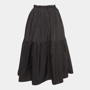 Stella McCartney Black Silk Blend Tiered Midi Skirt S