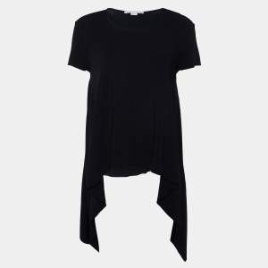 Pre Owned Stella McCartney Black Jersey Draped Top L
