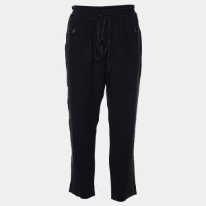 Stella McCartney Black Embellished Crepe Trousers M