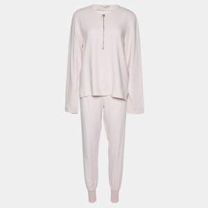 Pre Owned Stella McCartney Pink Crepe Top and Pants Set M