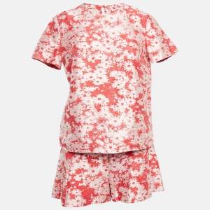 Stella McCartney Red Floral Jacquard Shorts Set S/M