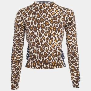 Pre Owned Stella McCartney Multicolor Printed High Neck Knit Top S