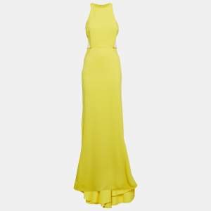 Stella McCartney Yellow Crepe Sleeveless Maxi Dress M