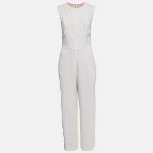 Stella McCartney White Chiffon Sleeveless Jumpsuit S