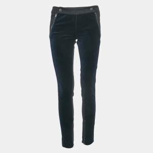 Stella McCartney Black/Blue Denim and Velvet Jeans M Waist 28"
