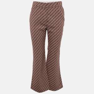 Stella McCartney Pink/Red Jacquard Wide Leg Pants M