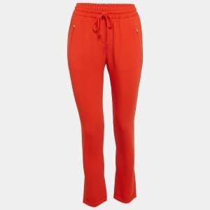 Stella McCartney Orange Crepe Drawstring Trousers XS