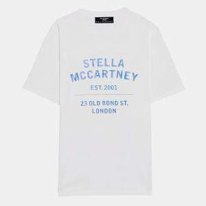 Stella McCartney White Logo Print Crew Neck T-Shirt S