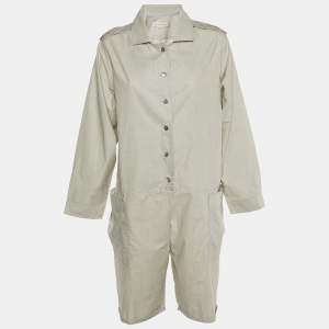 Stella McCartney Light Grey Striped Cotton Playsuit S