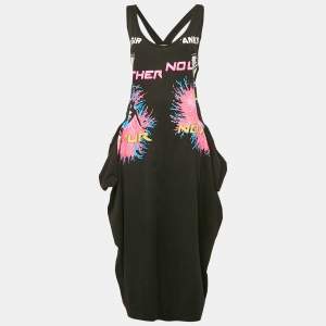 Stella McCartney Black Printed Jersey Olwen Cutout Sleeveless Midi Dress M