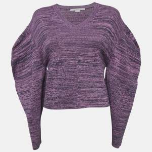 Stella McCartney Purple Patterned Cotton Knit Sweater M