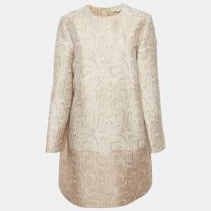 Stella McCartney Beige Snake Pattern Jacquard Short Dress L