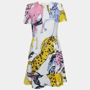 Stella McCartney White Printed Crepe Mini Dress S