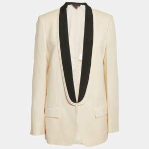 Stella McCartney Cream Wool Contrast Lapel Blazer L