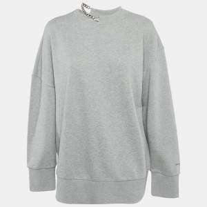 م�ملوكة مسبقًا Stella McCartney Grey Cotton Chain Detail Sweatshirt M