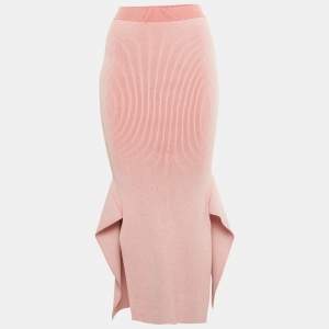 Pre Owned Stella McCartney Red Knit Slit Midi Skirt XS  