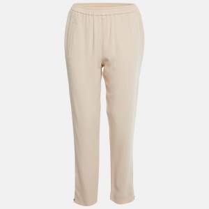 Pre Owned Stella McCartney Beige Crepe Formal Trousers M