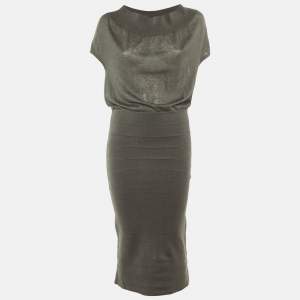 Pre Owned Stella McCartney Grey Knit Midi Dress M