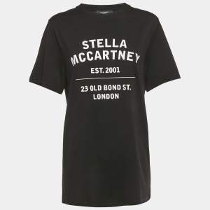 Pre Owned Stella McCartney Black 23 Old Bond Street London Print Cotton T-Shirt XS