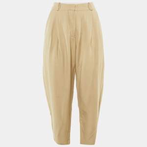 Pre Owned Stella McCartney Beige Crepe Cropped Trousers S