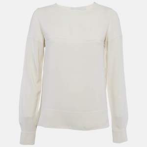 مملوكة مسبقًا Stella McCartney Beige Crepe Long Sleeve Blouse S