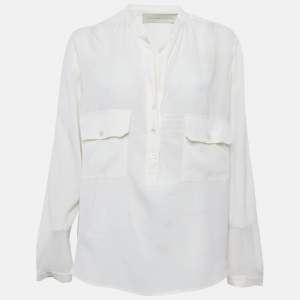 Pre Owned Stella McCartney Off-White Crepe Button Down Blouse M