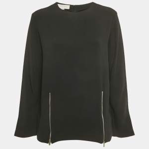 Pre Owned Stella McCartney Black Crepe Long Sleeve Blouse S