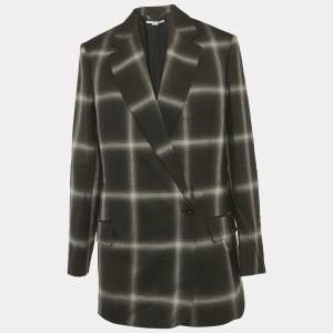 مملوكة مسبقًا Stella McCartney Black /Grey Checkered Rylee Oversize Blazer S
