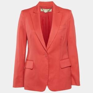 Pre Owned Stella McCartney Red Gabardine Tailored Blazer M