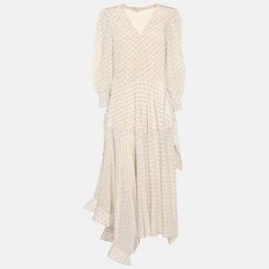 مملوكة مسبقًا Stella McCartney White Logo Print Marley Midi Dress S