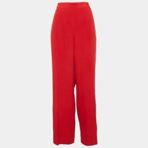 Pre Owned بنطلون عريض الساق ستيلا مكارتني حرير أحمر