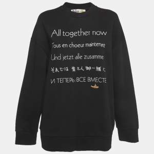 Pre Owned Stella McCartney X The Beatles Black Cotton Embroidered Sweatshirt S