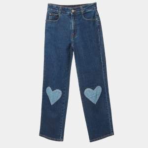 مملوكة مسبقًا Stella McCartney Blue Denim Heart Patch Jeans S/Waist 25"
